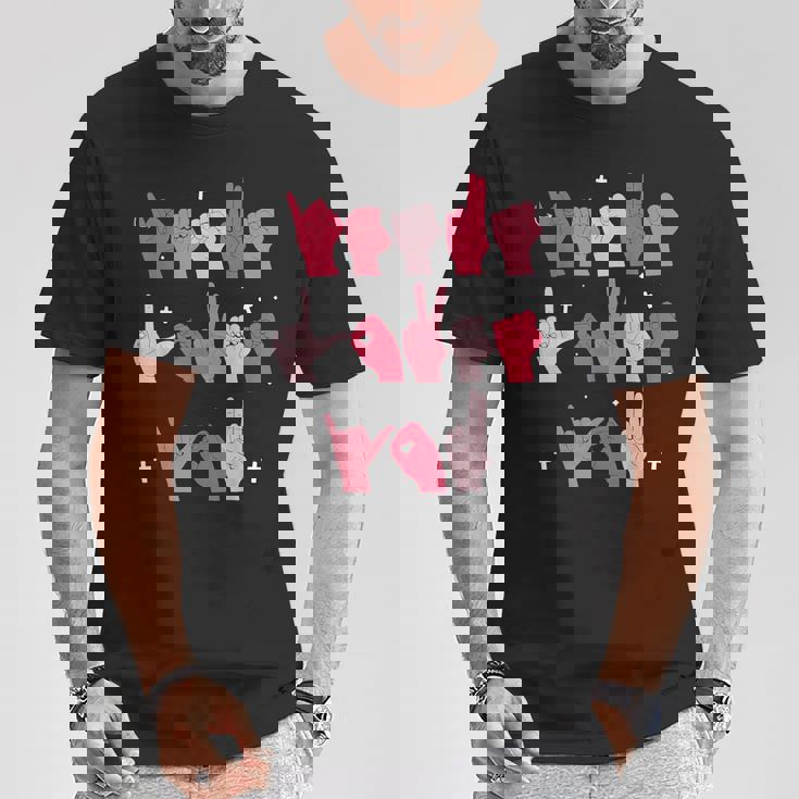 Jesus Loves You ASL Sign Language Christian Valentine Women T-Shirt Unique Gifts Jesus Loves You ASL Sign Language Christian Valentine Women T-Shirt Unique Gifts