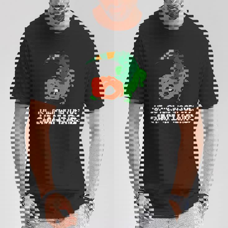 Just A Girl Who Loves Caiman Lizards ファニーカイマントカゲ Tシャツ 面白い贈り物