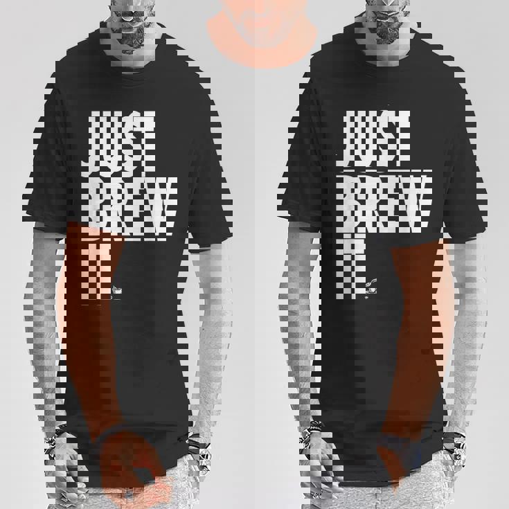 Just Brew It おもしろコーヒーシャツ Tシャツ 面白い贈り物