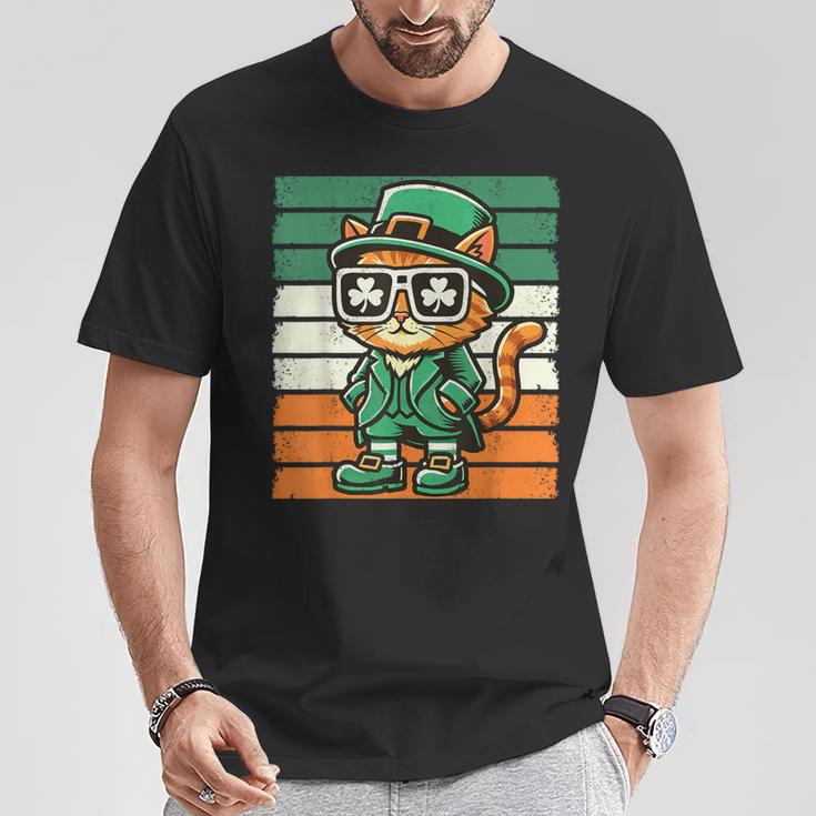 Katze Irisches Kleeblatt Männer Frauen Kinder Lustigt Patrick's Day T-Shirt Lustige Geschenke