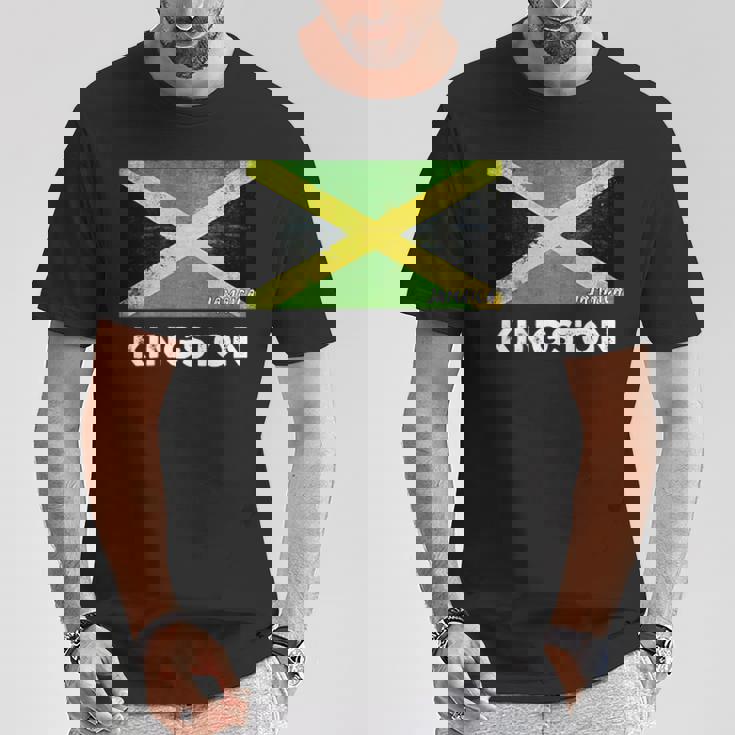 Kingston Jamaica Flag Jersey Tシャツ 面白い贈り物