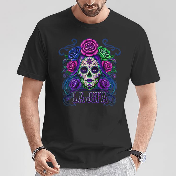 La Jefa Calavera De Azúcar Arte Femenino Mexicano Camiseta unisex Regalos divertidos