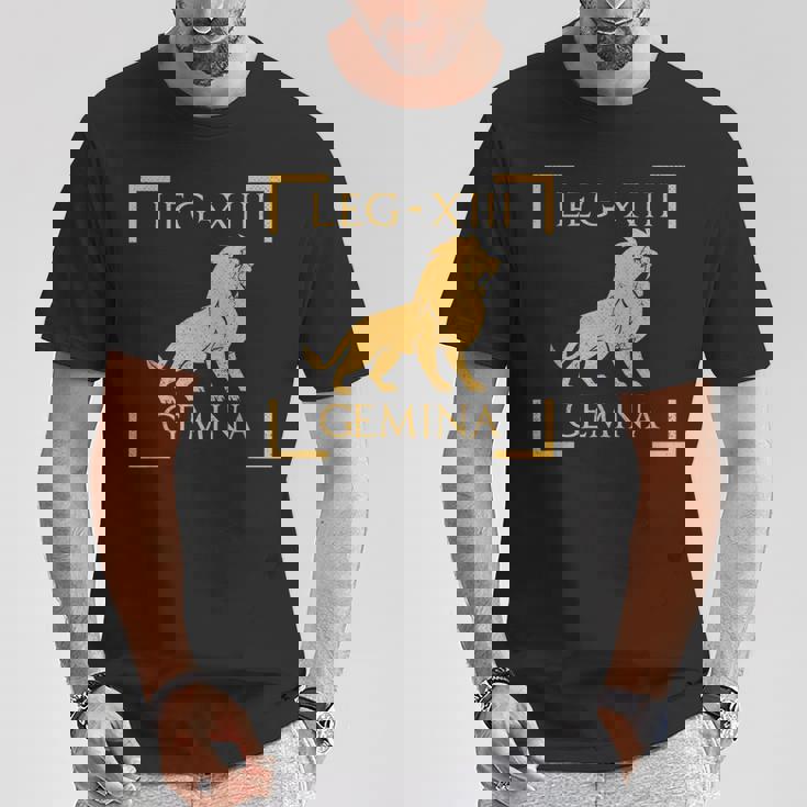 Legio Xiii 双子座ライオンエンブレム ローマ軍 Tシャツ 面白い贈り物