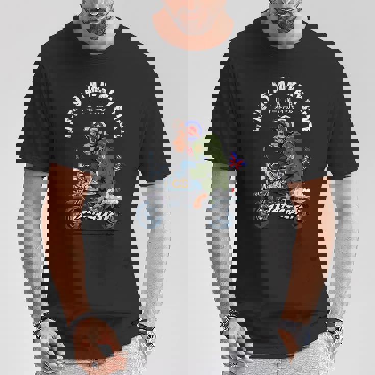 Life Is A Monkey Bike クラシック ブリットモッド Tシャツ 面白い贈り物