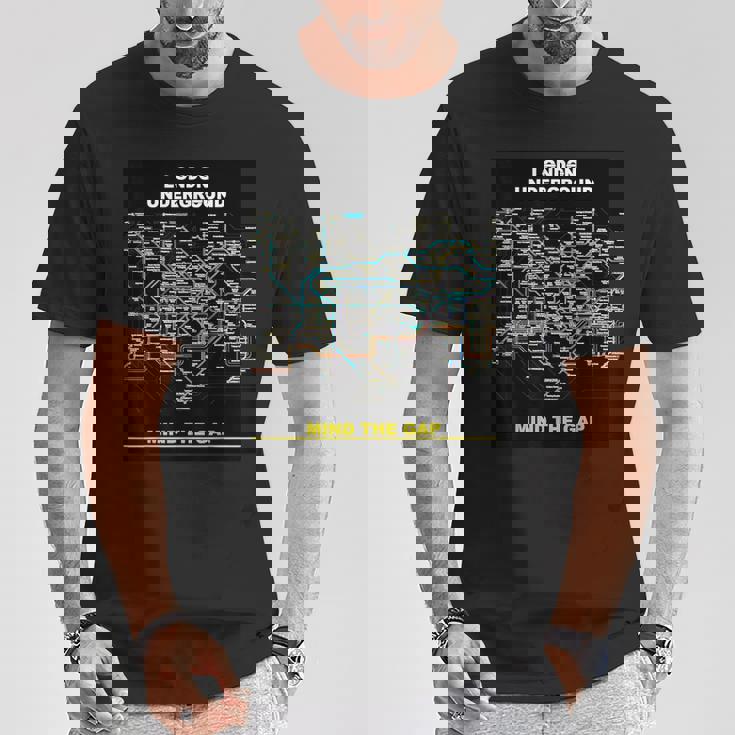 London Underground Mind The Gap Map England Uk 電車管 Tシャツ 面白い贈り物