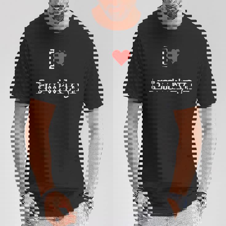 I Love Brooklyn With Heart ミニマリスト シンプル グラフィック Tシャツ 面白い贈り物