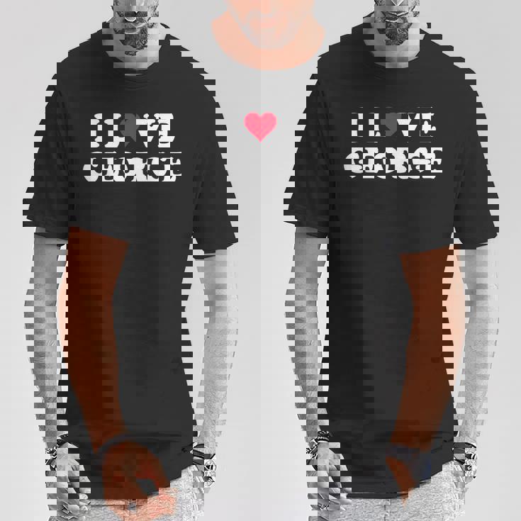 I Love George マッチング ガールフレンド&ボーイフレンド ジョージネーム Tシャツ 面白い贈り物