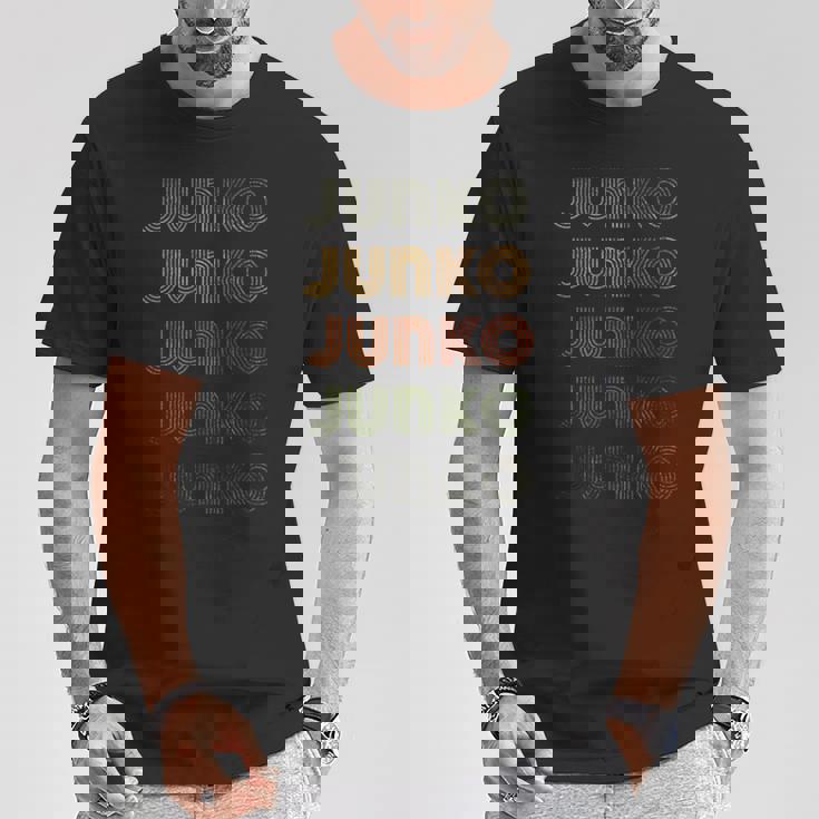 Love Heart Junko グランジビンテージスタイル ブラック ジュンコ Tシャツ 面白い贈り物