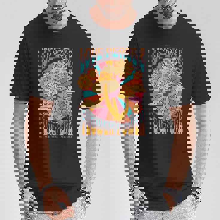Love Peace ヒッピーコスチューム 60年代 70年代 フラワーフェスティバル衣装 Tシャツ 面白い贈り物