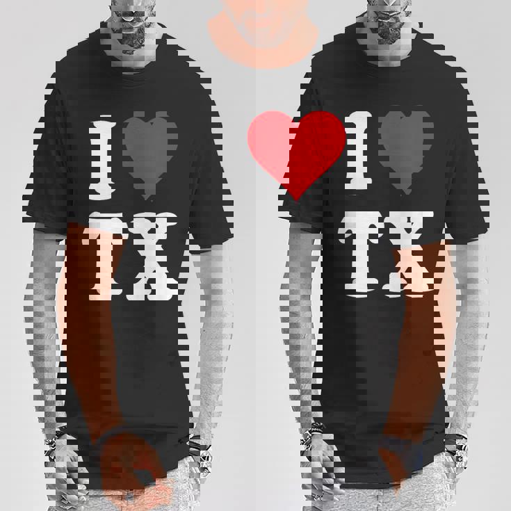 I Love Tx Initials I Heart TX First Last NameX Tシャツ 面白い贈り物