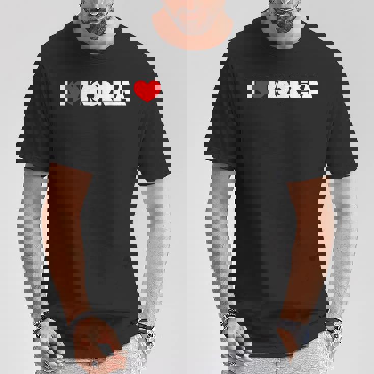 I Love ハート Korea Tシャツ 面白い贈り物
