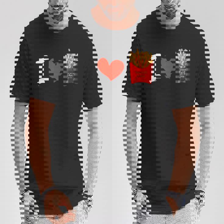 I Love フライドポテト ポテトラバーフライデー Tシャツ 面白い贈り物