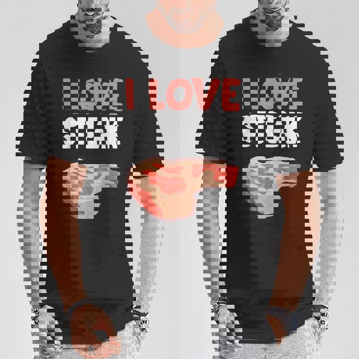 I Loveteak おもしろステーキ バーベキューグリルステーキ Tシャツ 面白い贈り物