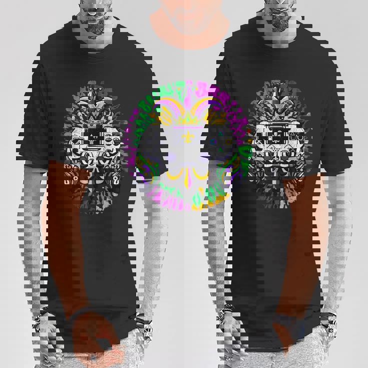 Mardi Gras おもしろ絞り染め ゲーマー 男の子服 メンズゲーム Tシャツ 面白い贈り物