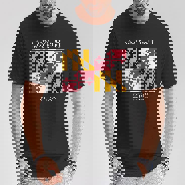 Maryland Flag 7Th Ustate 1788 Maryland Native Tシャツ 面白い贈り物