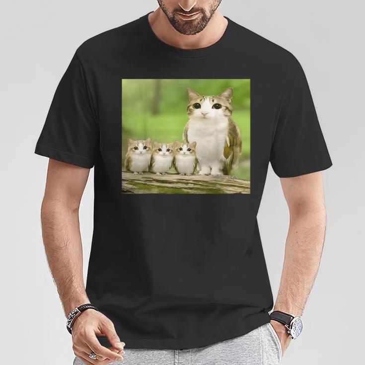 Meowl Mom With Babies Meolws Cat Owl Cute Brainrot T-Shirt Unique Gifts