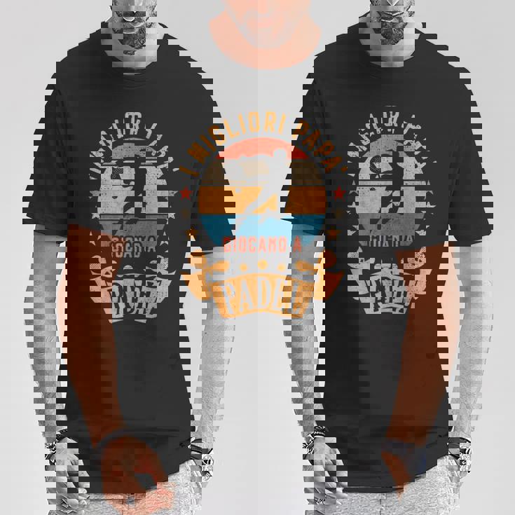 I Migliori Papà Giocano A Padel Tennisilhouette Padelista Maglietta Regalos divertidos