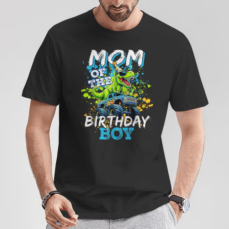 Mom Of The Birthday Boy Monster Truck Dinosaur Bdayt Rex T-Shirt Unique Gifts