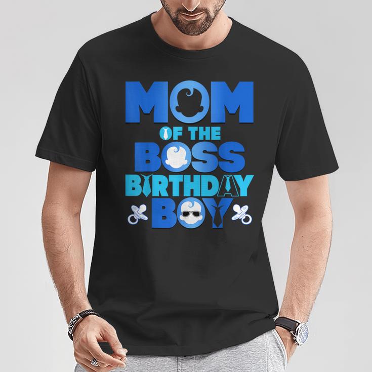 Mom Of The Boss Birthday Boy Baby Family Party Decoration T-Shirt Unique Gifts