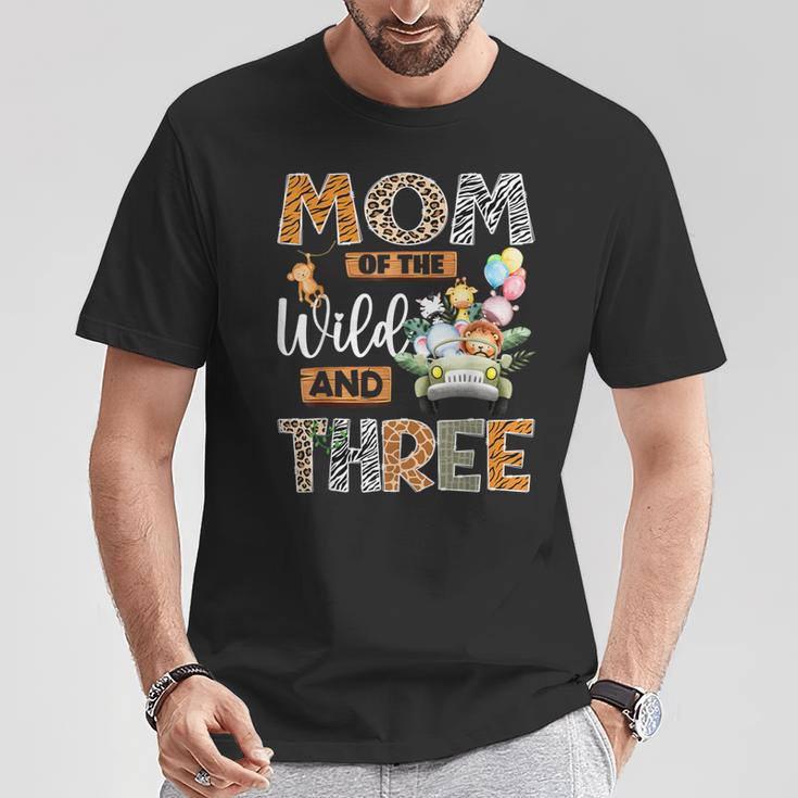 Mom Of The Wild And Three 3Rd Birthday Boy Safari Truck T-Shirt Unique Gifts