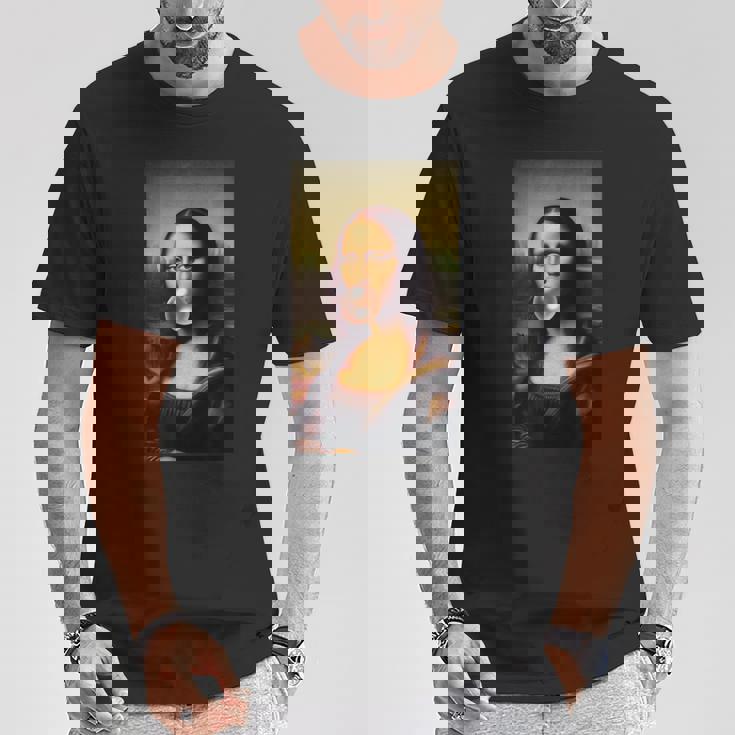 Mona Lisa チューインガム レオナルド・ダ・ヴィンチ ジョコンダ イタリアアート Tシャツ 面白い贈り物