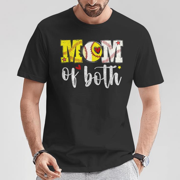 Mom Of Both Baseball Softball T-Shirt Unique Gifts