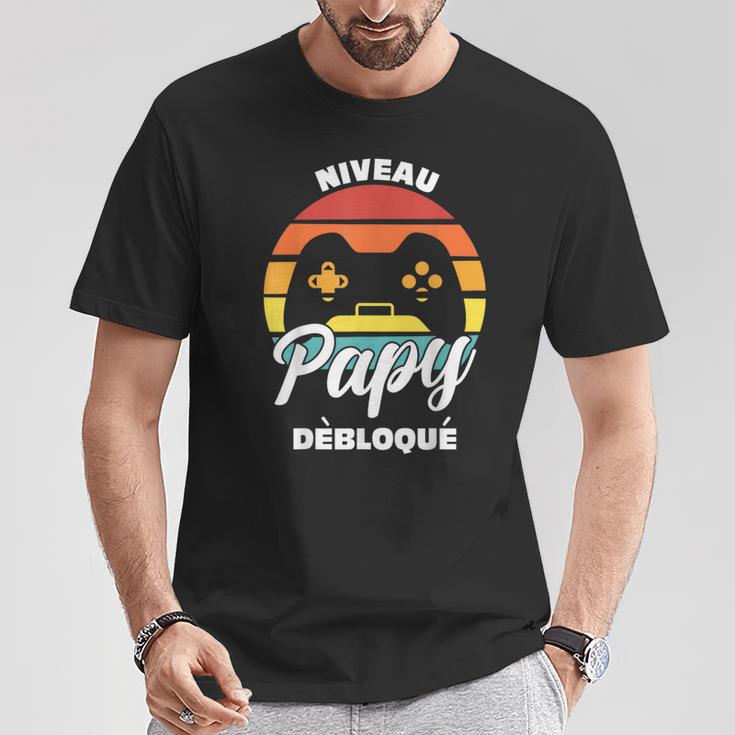 Niveau Papy Débloqué Grandpa T-Shirt Cadeaux drôles