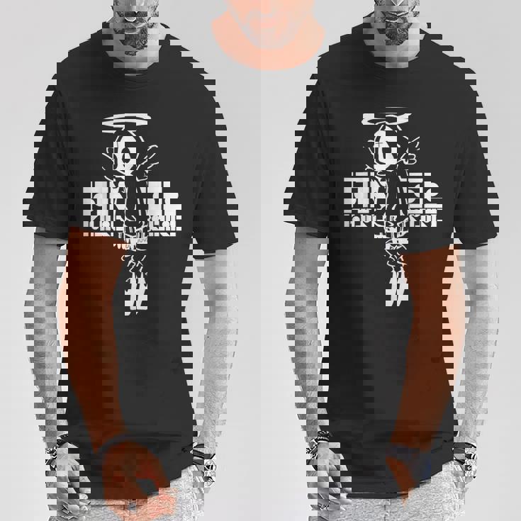 Nog-T-0012-天使-黒 Tシャツ 面白い贈り物