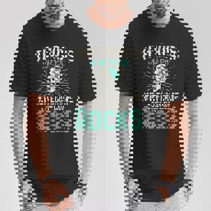 Theoices In My Head ロックコレクター ジオードハンター 地質学 Tシャツ 面白い贈り物