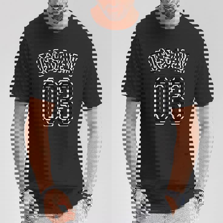 Ossan 03 オッサン（チームユニフォーム風）【変なデザイン屋さん】文字 面白い Tシャツ 面白い贈り物