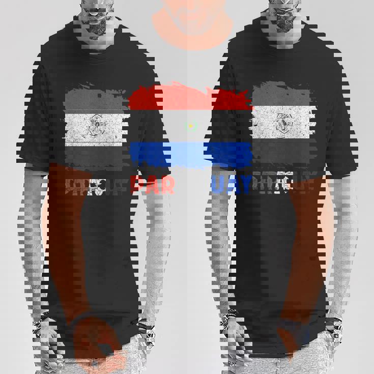 Paraguayan Pride Drapeau Paraguayen Avec Racines Paraguayennesintage T-Shirt Cadeaux drôles