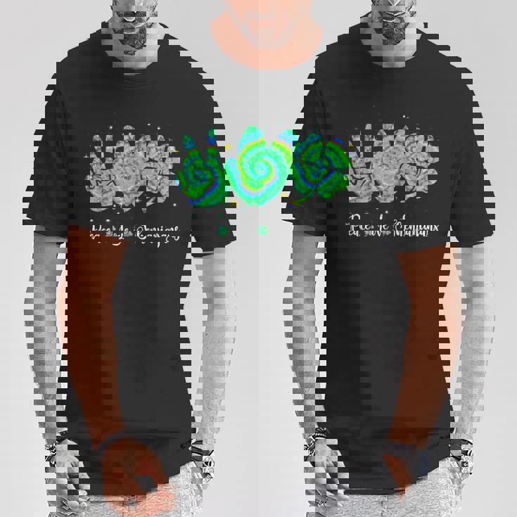 Peace Lovehenaniganst Patrick's Day Green Tie Dye Tシャツ 面白い贈り物