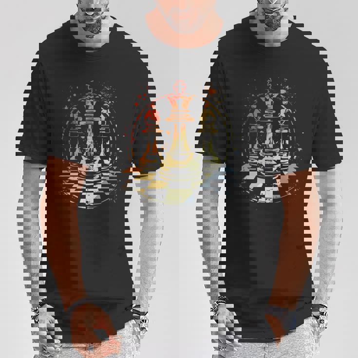 Piezas De Ajedrezketch Retrotyle Hobby Manga Larga Camiseta unisex Regalos divertidos
