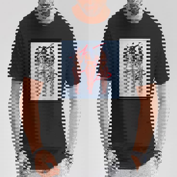 Pinup Girl 男性用 「Seeing Triple」 長袖tシャツ Tシャツ 面白い贈り物