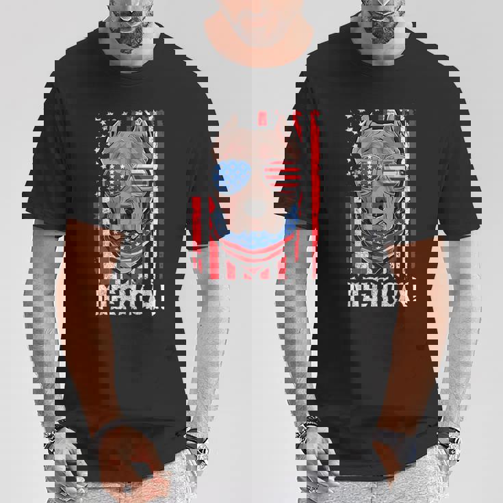 Pit-Bull Usa 愛国的な犬服 アメリカ国旗 メンズ Tシャツ 面白い贈り物