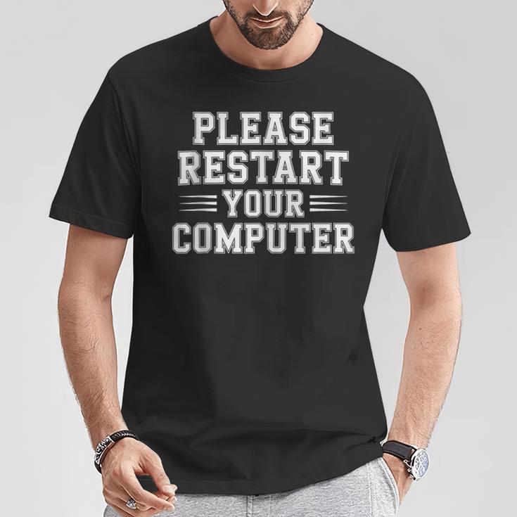 Please Restart Your Computer Programmer Coding Tank Top T-Shirt | Mazezy