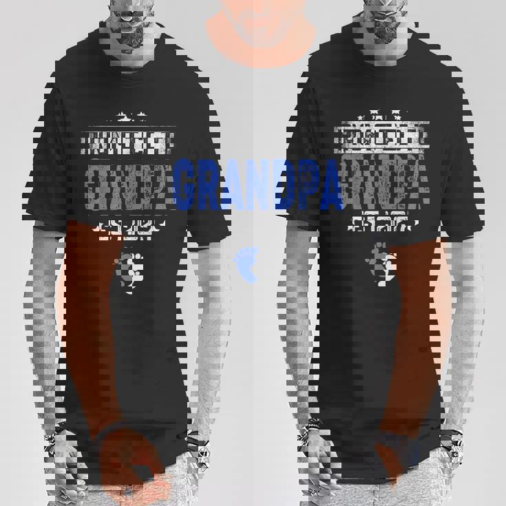 メンズ Promoted To Grandpa Est 2027 Dad Tシャツ 面白い贈り物