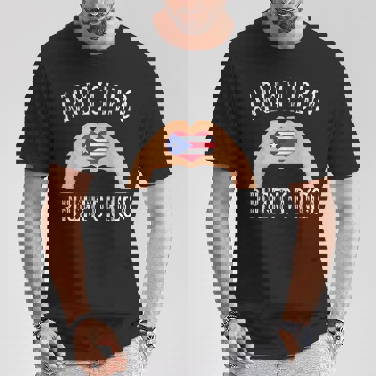 Puerto Rico Flag Heart Arecibo City Tシャツ 面白い贈り物