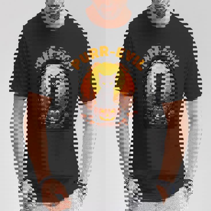 Purr-Evil お化け猫 ハロウィン Tシャツ 面白い贈り物
