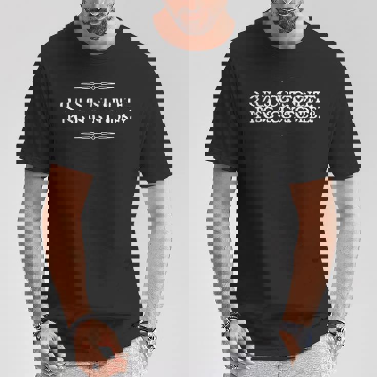 Quis Custodiet イプソス・カストデス・フーウォッチ ウォッチメン ラテン Tシャツ 面白い贈り物