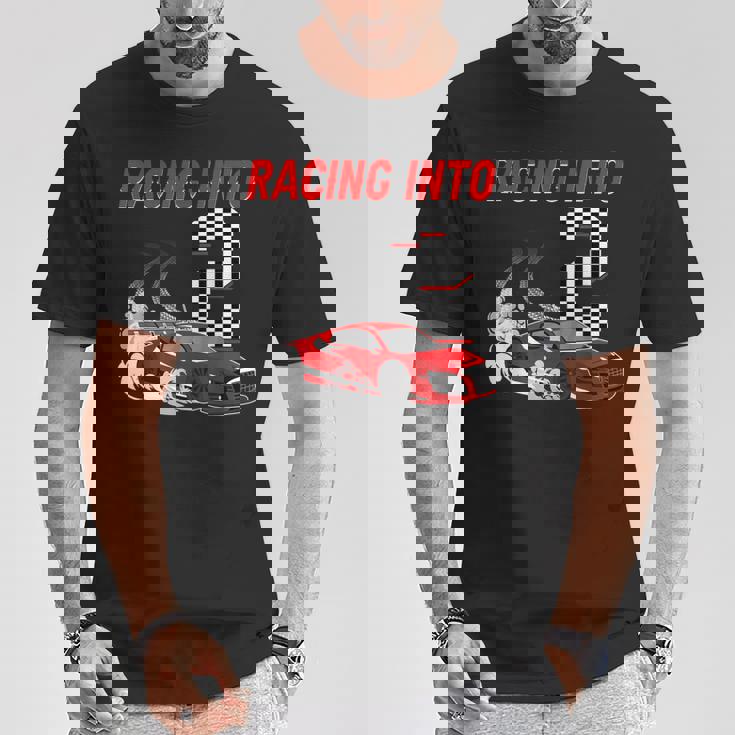 Racing Into 2Nd Birthday レースカー 2歳 幼児 男の子 Tシャツ 面白い贈り物