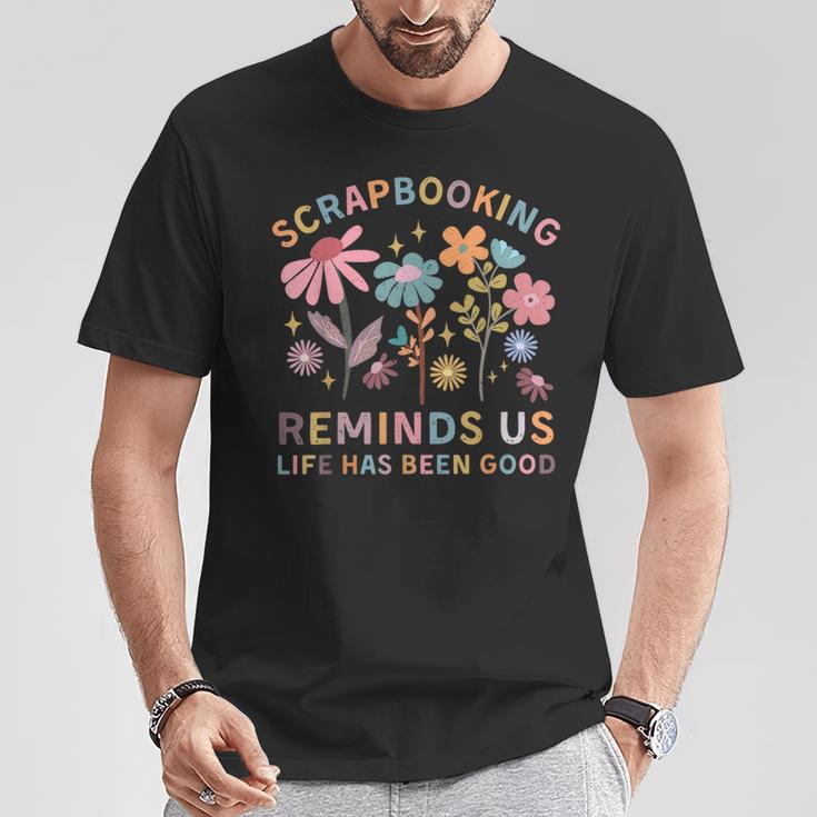 Retro Wildflowers Scrapbooking Reminds Crafter Mom Scrapbook T-Shirt Unique Gifts
