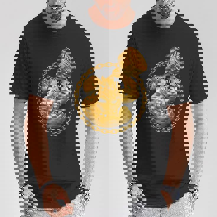 Rhino Beast ワークアウト ゴールド フィットネス ジム 動物 筋肉 ダンベル Tシャツ 面白い贈り物