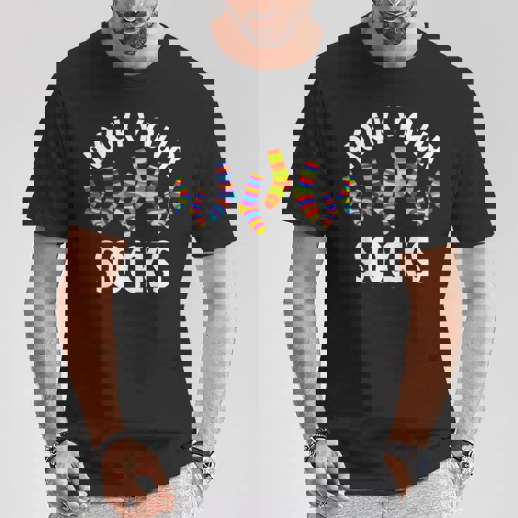 Rock Yourocks Awareness World Downyndrome Day Tシャツ 面白い贈り物