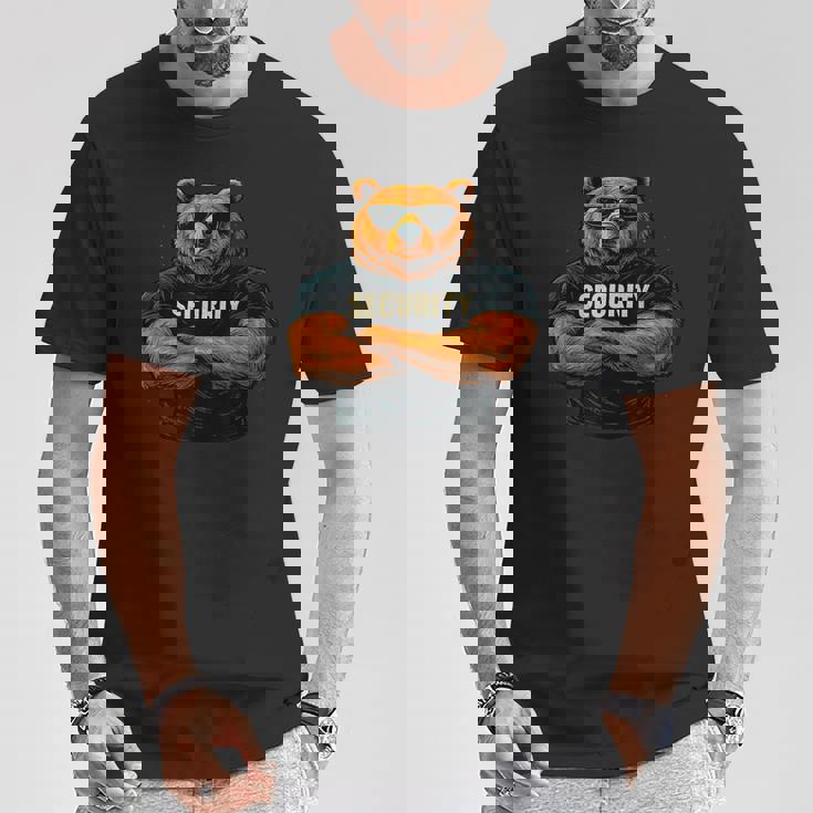 Security Buff Bear バウンサーデザイン Tシャツ 面白い贈り物