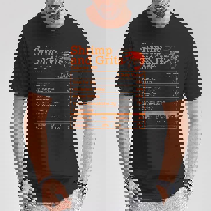 Shrimp And Grits Nutrition Facts Label Calories Protein Food Tシャツ 面白い贈り物