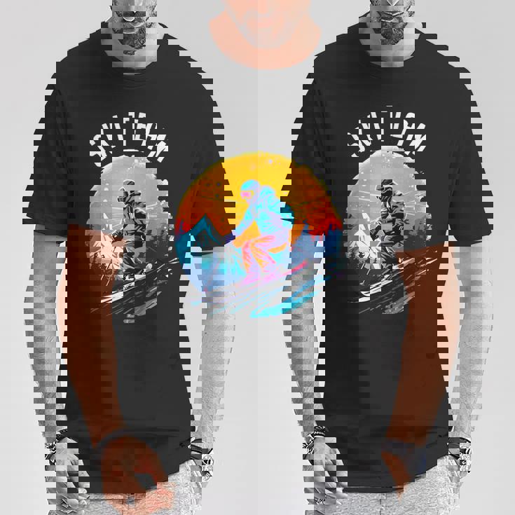 Ski Team スキーチーム スキーヤー スクール スキー旅行 スキーチーム クルー スキー Tシャツ 面白い贈り物