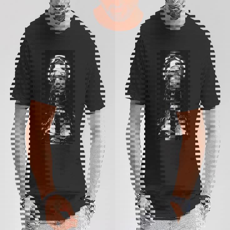 Snirt Hot Nun モチーフ 修道女 中指 Tシャツ 面白い贈り物