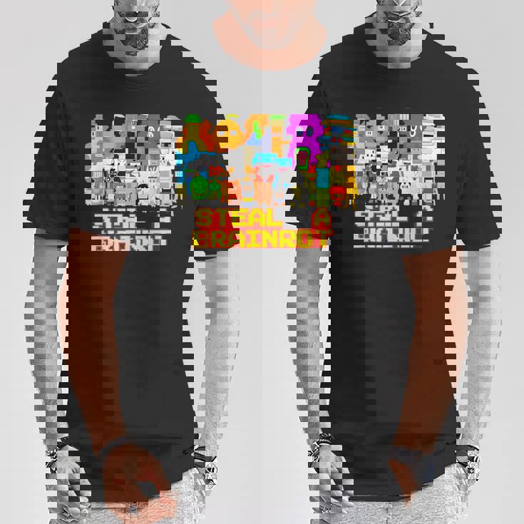 Steal A Brainrot Meme ビデオゲーム キッズゲーマー Tシャツ 面白い贈り物