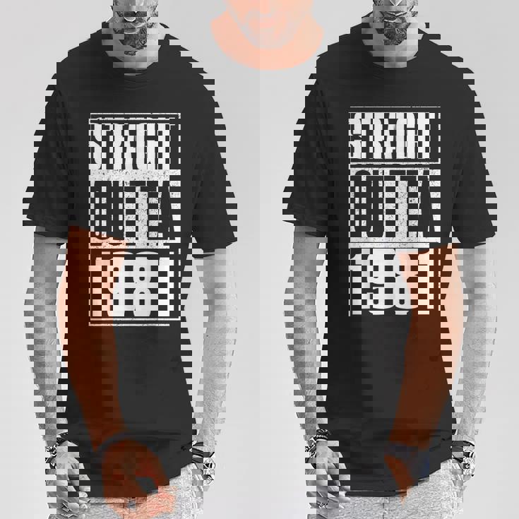 Straight Outta 1981 Womenintage 1981 Birth Of Birthday Tシャツ 面白い贈り物